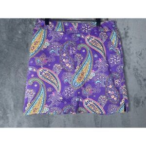 Loudmouth Golf Skort Purple Paisley Floral Skirt Womens Size 4 Activewear